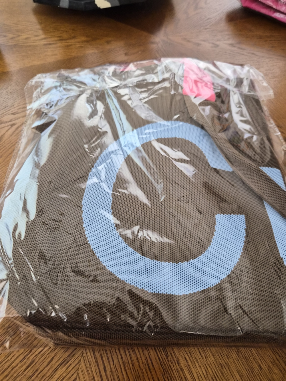 Curves By Sean Brown (Penny) Oversized Tote Bag with Light Blue Graphic